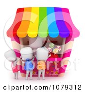 Poster, Art Print Of 3d Ivory School Kids Buying Candy