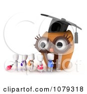 Poster, Art Print Of 3d Ivory School Kids Walking To An Owl School