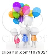 Poster, Art Print Of 3d Ivory School Kids Buying With Balloons