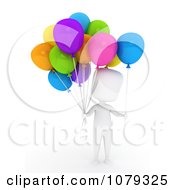 Clipart 3d Ivory Balloon Vendor Man Royalty Free CGI Illustration