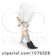 Clipart 3d Ivory Man Using An Art Paint Brush Royalty Free CGI Illustration