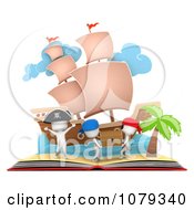 Poster, Art Print Of 3d Ivory People In A Pop Up Pirate Treasure Story Book