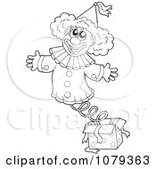 Poster, Art Print Of Outlined Jack In The Box Clown
