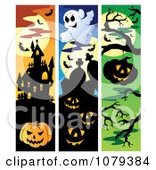 Poster, Art Print Of Jackolantern Haunted House Haunted Cemetery Halloween Website Banners