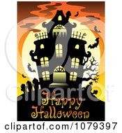 Poster, Art Print Of Haunted House Happy Halloween Greeting