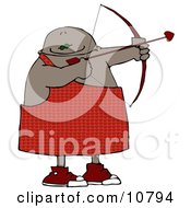 Black Cupid Aiming A Bow And Arrow On Valentines Day