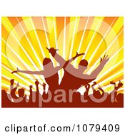 Poster, Art Print Of Silhouetted Dancers Against Rays