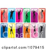 Poster, Art Print Of Silhouetted Dancers On Colorful Rectangles