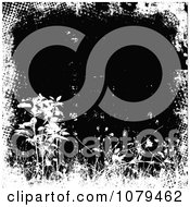 Clipart Black And White Floral Grunge Background 2 Royalty Free Vector Illustration