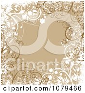 Poster, Art Print Of Tan Floral Grunge Background With Flowers