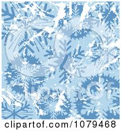 Poster, Art Print Of Grungy Blue Christmas Snowflake Winter Background 3