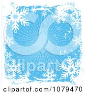 Poster, Art Print Of Grungy Blue Christmas Snowflake Winter Background 4