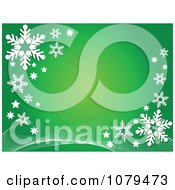 Poster, Art Print Of Green Christmas Snowflake Winter Background