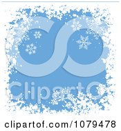 Clipart Grungy Blue Christmas Snowflake Winter Background 2 Royalty Free Vector Illustration