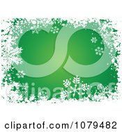 Poster, Art Print Of Grungy Green Christmas Snowflake Winter Background