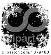 Poster, Art Print Of Grungy Black And White Christmas Snowflake Winter Background