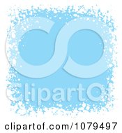 Clipart Blue Background With A Snowy Border Royalty Free Vector Illustration