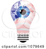 Poster, Art Print Of Blue Eye On An American Light Bulb