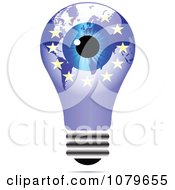 Poster, Art Print Of Blue Eye On A European Light Bulb