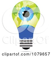 Clipart Blue Eye On A Gabon Light Bulb Royalty Free Vector Illustration