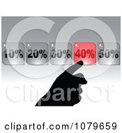 Clipart Silhouetted Hand Selecting A Forty Percent Discount Royalty Free Vector Illustration