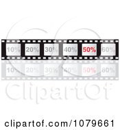 Poster, Art Print Of Film Strip With Discounts And Fifty Percent Highlighted
