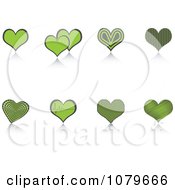 Poster, Art Print Of Green Heart And Reflection Icons
