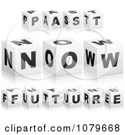Clipart 3d PAST NOW And FUTURE Boxes Royalty Free Vector Illustration