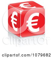Clipart 3d Red Euro Cube Royalty Free Vector Illustration