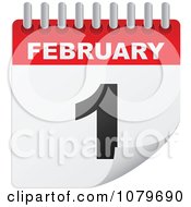 Clipart Turning February 1st Calendar Royalty Free Vector Illustration