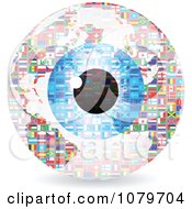 Poster, Art Print Of Blue Eye Over A National Flag Sphere