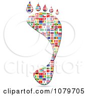 Clipart Footprint Made Of National Flags Royalty Free Vector Illustration