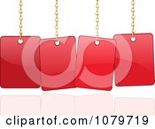 Poster, Art Print Of 3d Shiny Red Sale Sign Cards Hanging From Chains