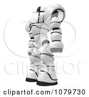 Clipart 3d Security Robot Standing Facing Left Royalty Free CGI Illustration