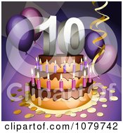 Poster, Art Print Of 3d 10th Birthday Or Anniversary Party Cake