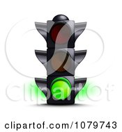 Clipart 3d Green Traffic Light Royalty Free Vector Illustration