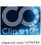 Clipart Blue Background With A Border Of White Snowflakes Royalty Free Vector Illustration