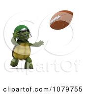 Poster, Art Print Of 3d Tortoise Running To Catch A Football