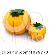 Poster, Art Print Of 3d Small And Large Pumpkins