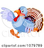 Poster, Art Print Of Cute Turkey Running And Pointing