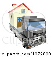 Poster, Art Print Of 3d Lorry Truck Moving A Home
