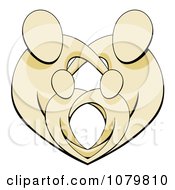 Clipart Beige Parents Protecting Their Children And Forming A Heart Royalty Free Vector Illustration