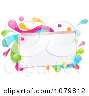 Clipart Blank Sign With Colorful Splashes Royalty Free Vector Illustration