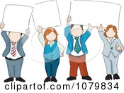 Poster, Art Print Of Group Of Business People Holding Up Blank Signs