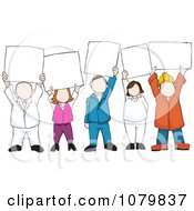 Poster, Art Print Of Group Of People Holding Up Blank Signs