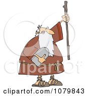 Poster, Art Print Of Moses Holding The Ten Commandments Tablet And Stick