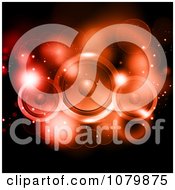 Poster, Art Print Of Red Sparkly Lights And Music Speakers On Black