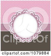Circular Frame Over A Pink Polka Dot And Brown Background