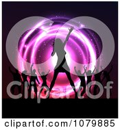 Poster, Art Print Of Silhouetted Singer And Dancers On Stage At A Concert Over Neon Lights