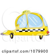 Yellow Taxi Cab Car With Checkered Siding
